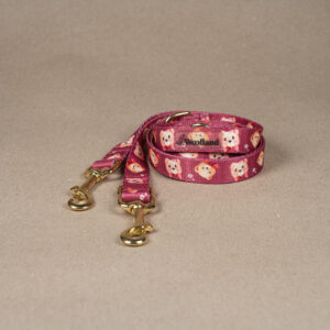 Smycz przepinana „Teddy bow” ze złotymi okuciami