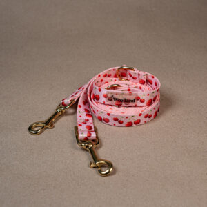 Smycz przepinana „Cherry” ze złotymi okuciami