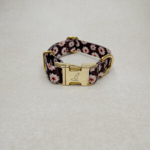 Obroża „Wildflower" ze złotymi okuciami